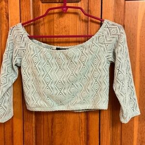 Forever 21 Mint Lace Lined Crop Top Small
